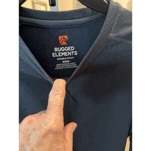 Rugged Elements Men's Medium Size Navy Durable Work Or Casual Long Sleeve Shirt